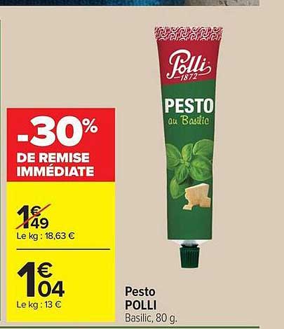 Pesto POLLI Basilic, 80 g.