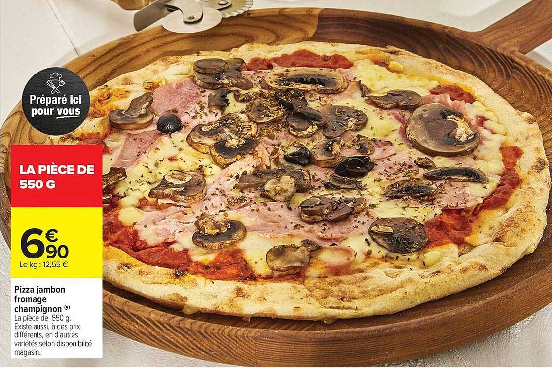 Pizza jambon fromage champignon