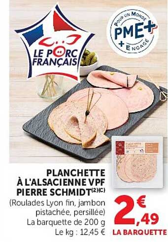 PLANCHETTE À L'ALSACIENNE VPF PIERRE SCHMIDT (2H C)
