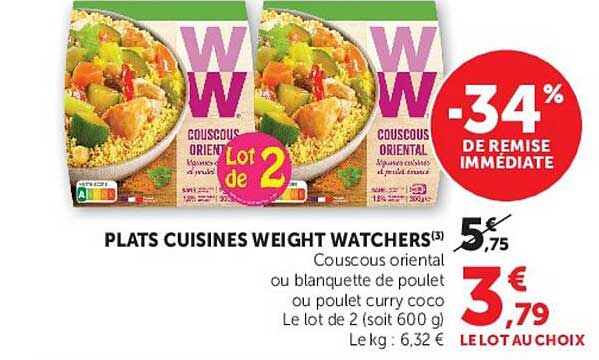 PLATS CUISINÉS WEIGHT WATCHERS