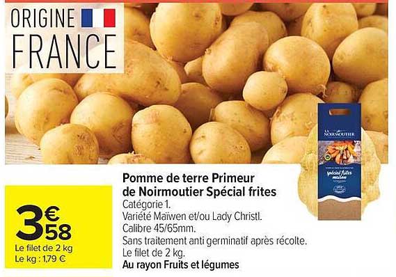Pomme de terre Primeur de Normoutier Spécial frites