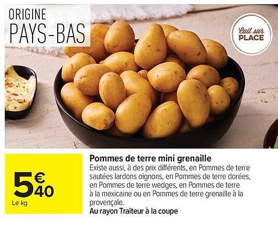 Pommes de terre mini grenaille