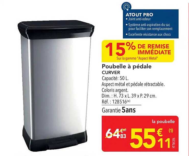 Poubelle à pédale CURVER