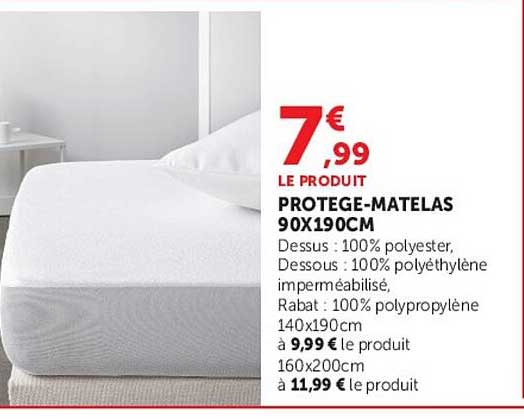 PROTEGE-MATELAS 90X190CM