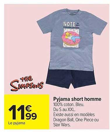 Pyjama short homme