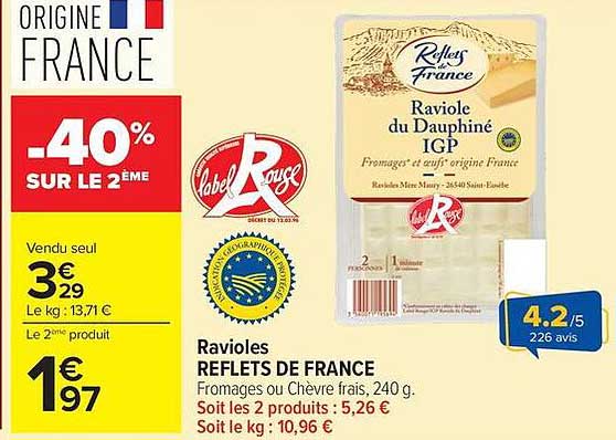 Ravioles REFLETS DE FRANCE