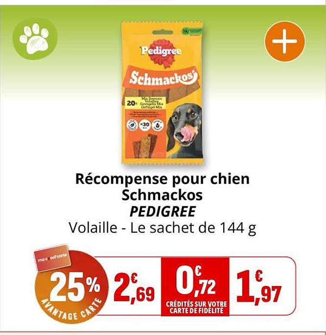 Récompense pour chien Schmackos PEDIGREE Volaille - Le sachet de 144 g
