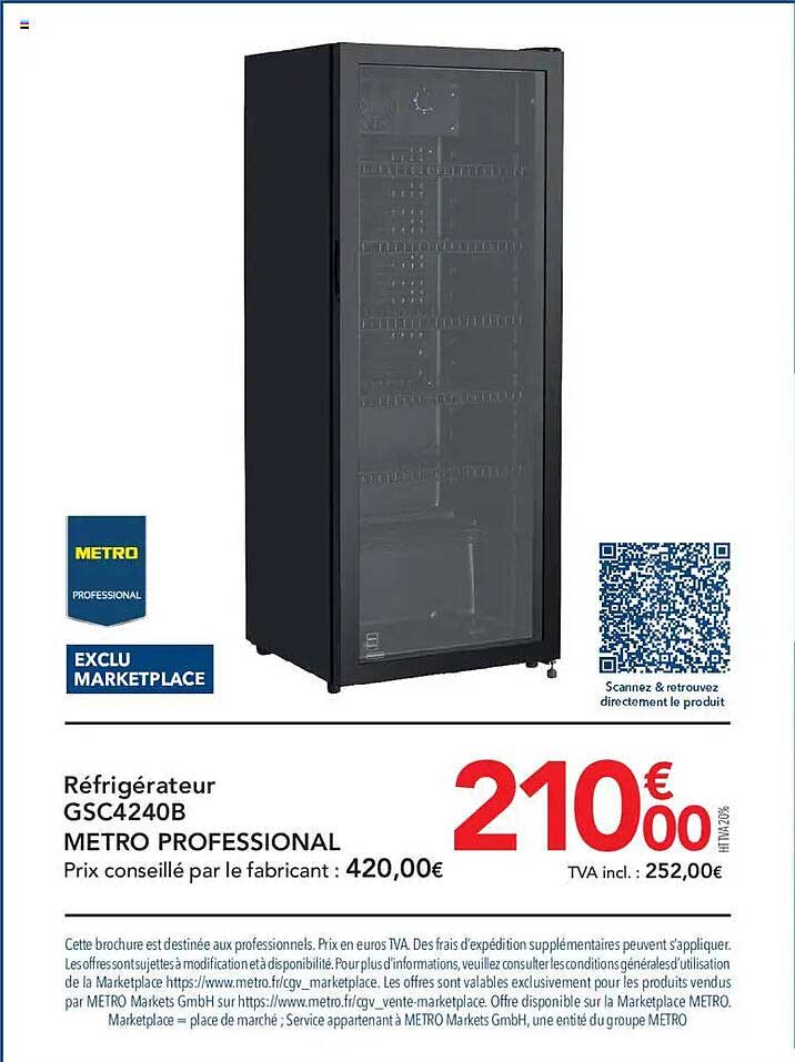 Réfrigérateur GSC24C0B METRO PROFESSIONAL