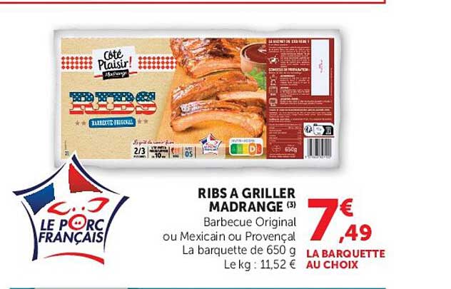 RIBS A GRILLER MADRANGE