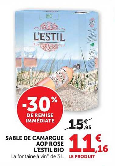 SABLE DE CAMARGUE AOP ROSE L'ESTIL BIO