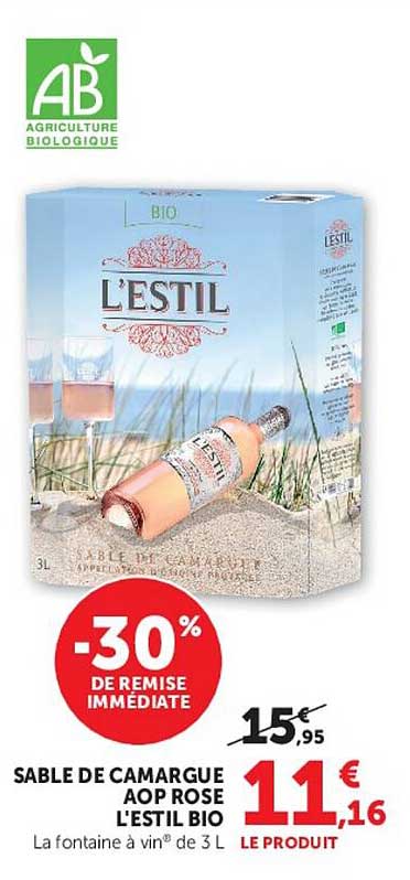 SABLE DE CAMARGUE AOP ROSE L'ESTIL BIO