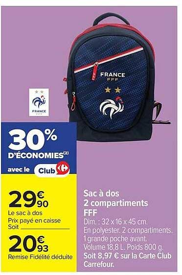 Sac à dos 2 compartiments FFF