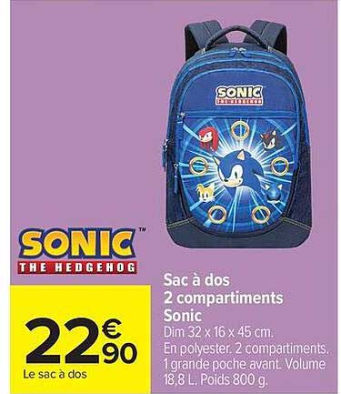 Sac à dos 2 compartiments Sonic