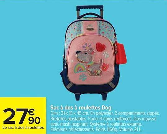 Sac à dos à roulettes Dog