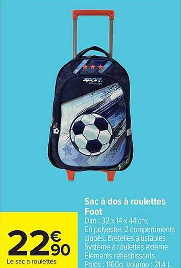Sac à dos à roulettes Foot