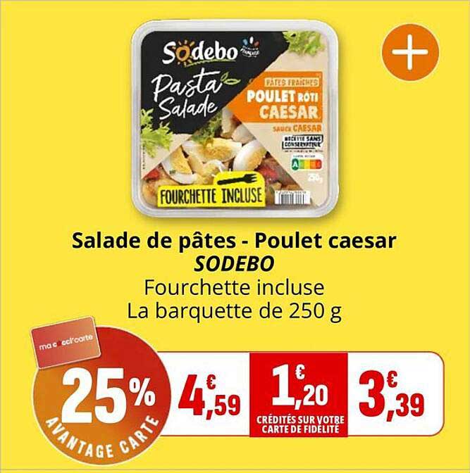 Salade de pâtes - Poulet caesar SODEBO