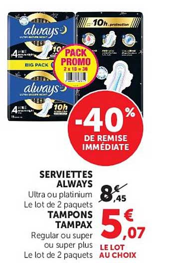 SERVIETTES ALWAYS