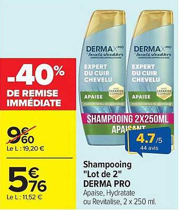 Shampooing "Lot de 2" DERMA PRO