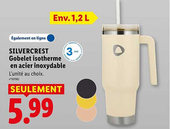 SILVERCREST Gobelet isotherme en acier inoxydable