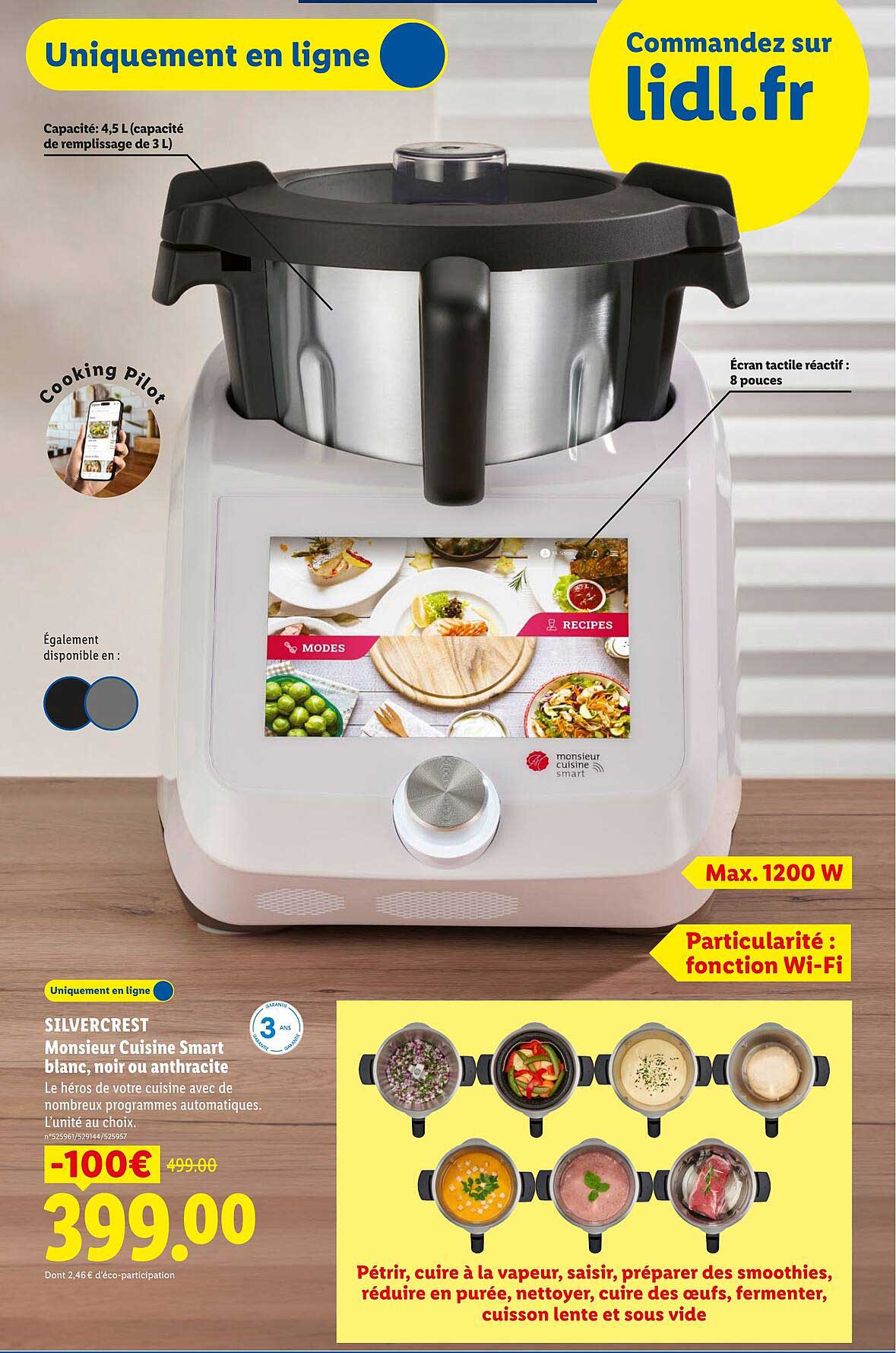 SILVERCREST Monsieur Cuisine Smart blanc, noir ou anthracite