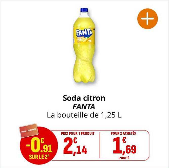 Soda citron FANTA La bouteille de 1,25 L