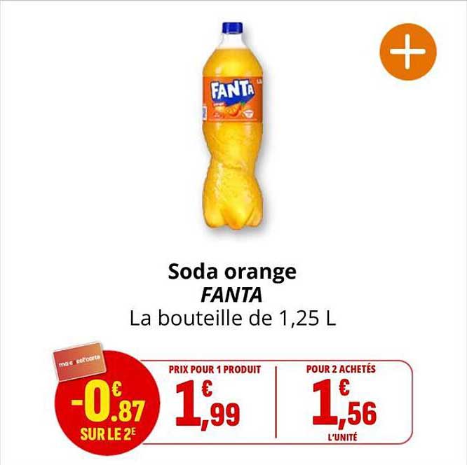 Soda orange FANTA La bouteille de 1,25 L