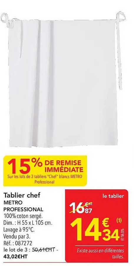 Tablier chef METRO PROFESSIONAL