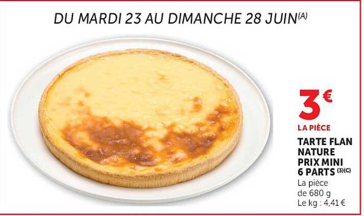 TARTE FLAN NATURE PRIX MINI 6 PARTS
