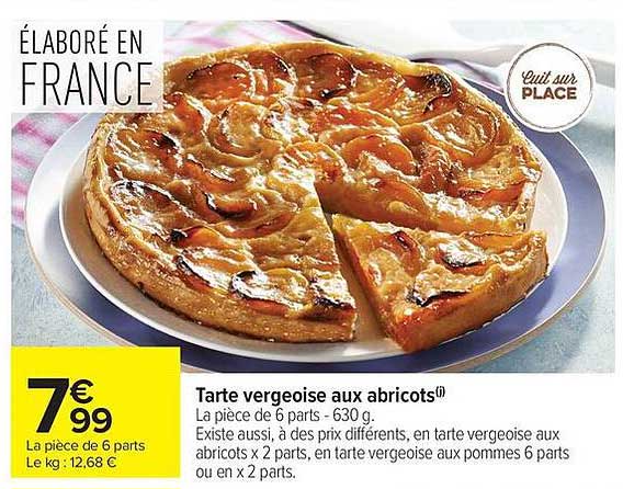 Tarte vergeoise aux abricots