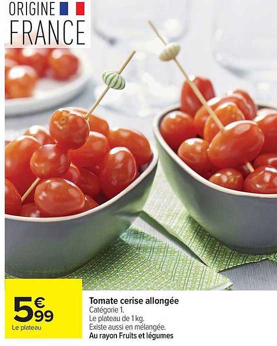 Tomate cerise allongée