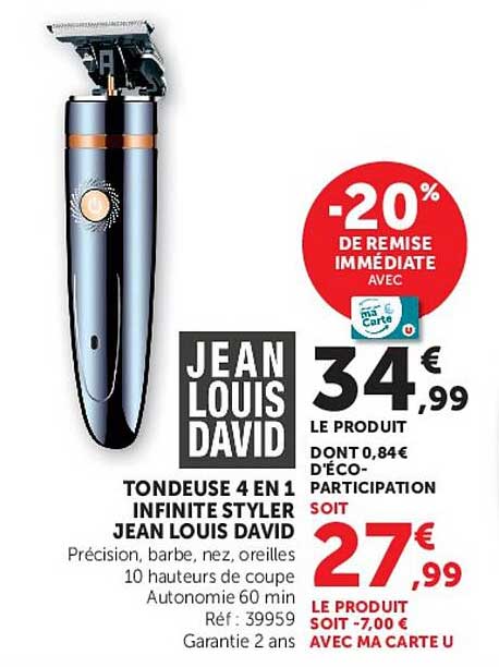 TONDEUSE 4 EN 1 INFINITE STYLER JEAN LOUIS DAVID