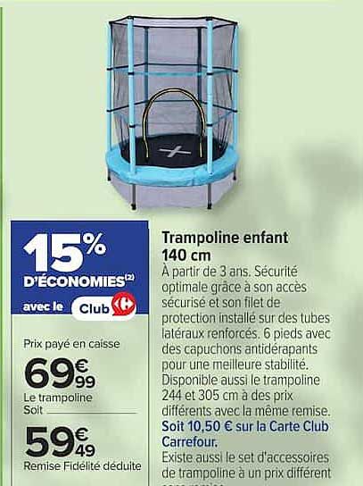 Trampoline enfant 140 cm