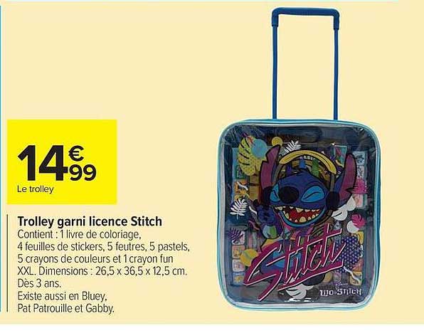 Trolley garni licence Stitch