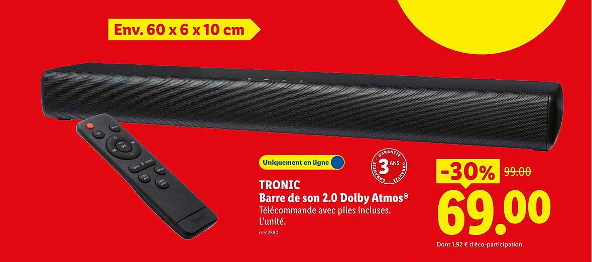 TRONIC Barres de son 2.0 Dolby Atmos®