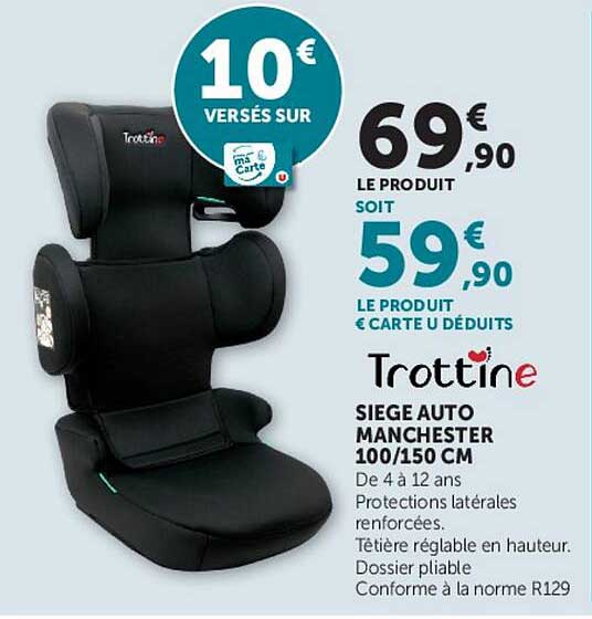 Trotine SIÈGE AUTO MANCHESTER 100/150 CM