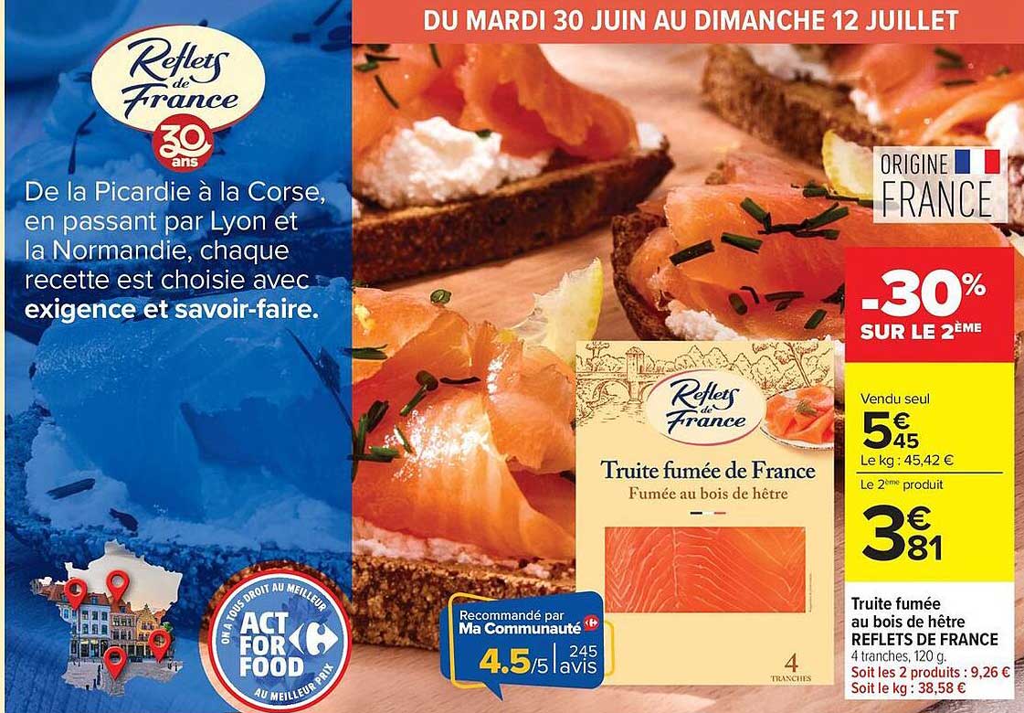 Truite fumée au bois de hêtre REFLETS DE FRANCE