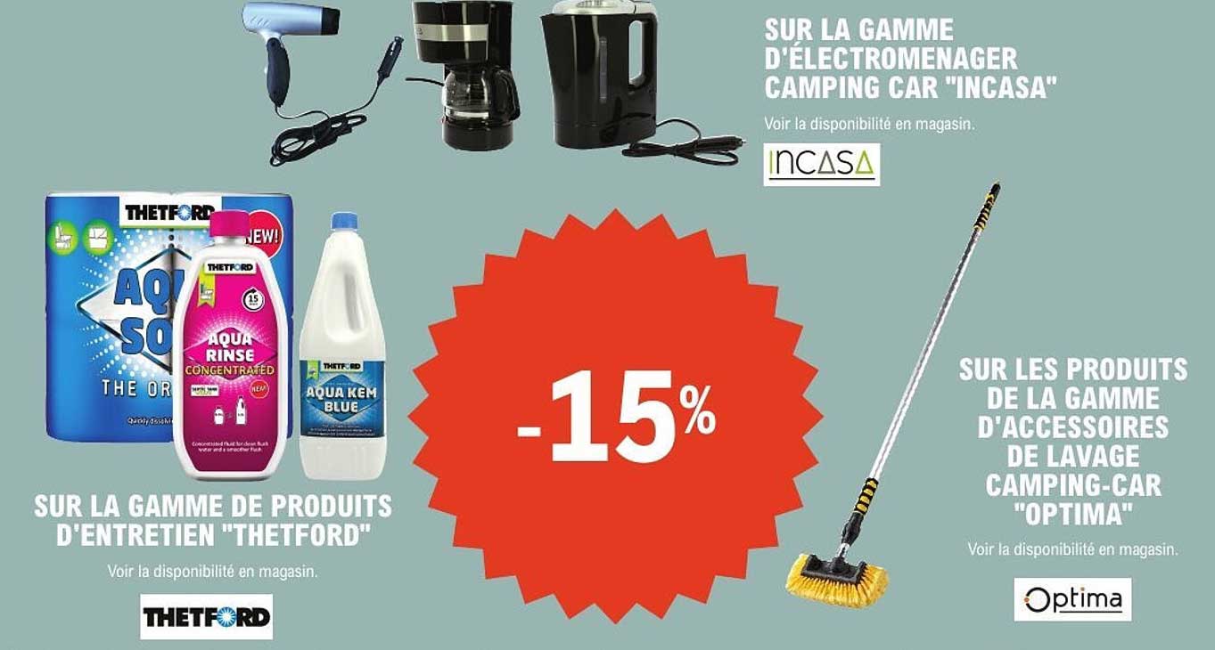 -15% sur la gamme de produits d'entretien "THETFORD"
