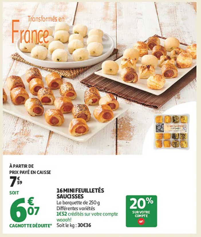 16 MINI FEUILLETÉS SAUCISSES
