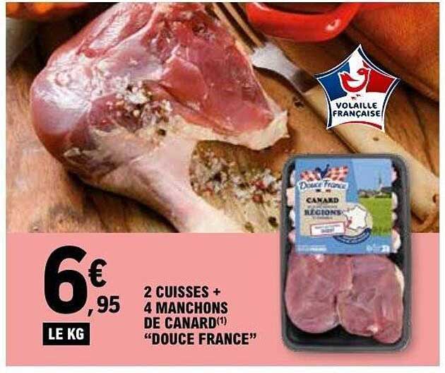 2 CUISSES + 4 MANCHONS DE CANARD "DOUCE FRANCE"