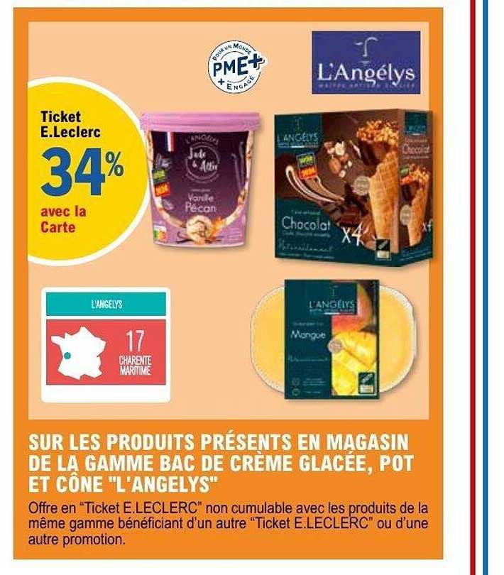 34% de réduction sur la gamme de crème glacée L'Angélys