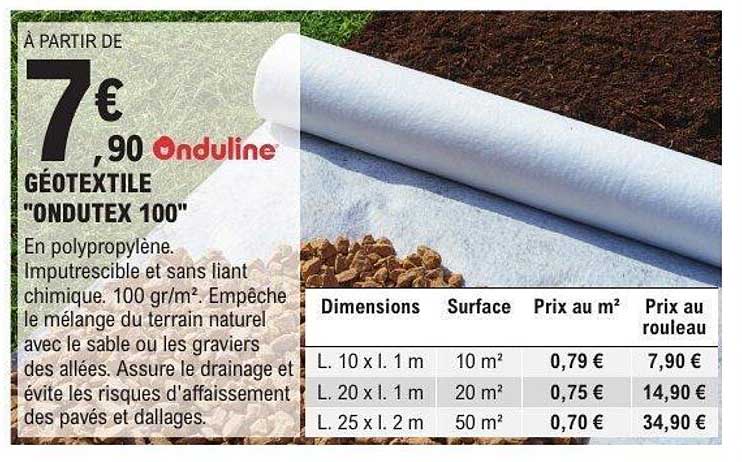 À PARTIR DE 7 € 90 Onduline GÉOTEXTILE "ONDTEX 100"