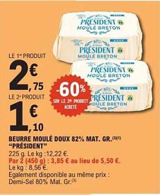 BEURRE MOULÉ DOUX 82% MAT. GR.