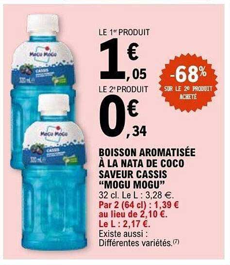 BOISSON AROMATISÉE À LA NATA DE COCO SAVEUR CASSIS "MOGU MOGU"