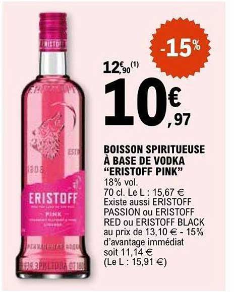 BOISSON SPIRITUEUSE À BASE DE VODKA "ERISTOFF PINK"