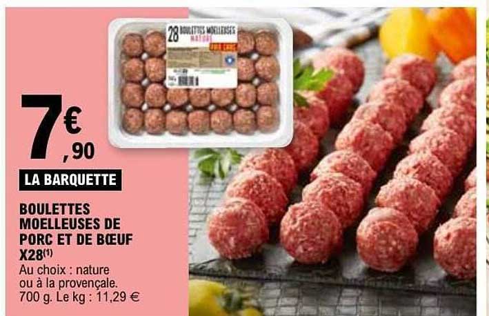 BOULETTES MOELLEUSES DE PORC ET DE BŒUF X28