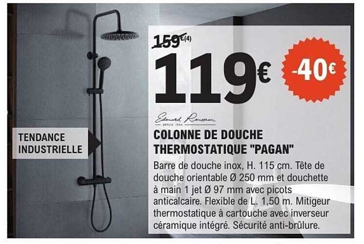 COLONNE DE DOUCHE THERMOSTATIQUE "PAGAN"