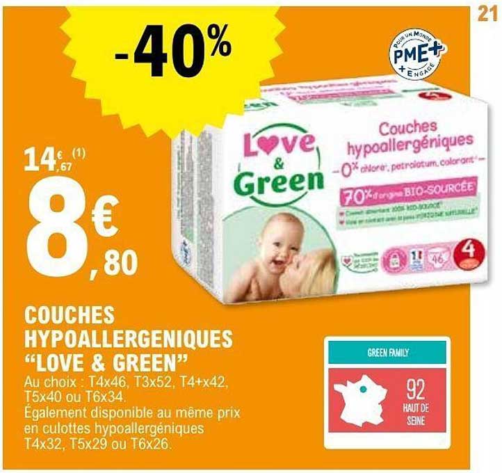 COUCHES HYPOALLERGENIQUES "LOVE & GREEN"