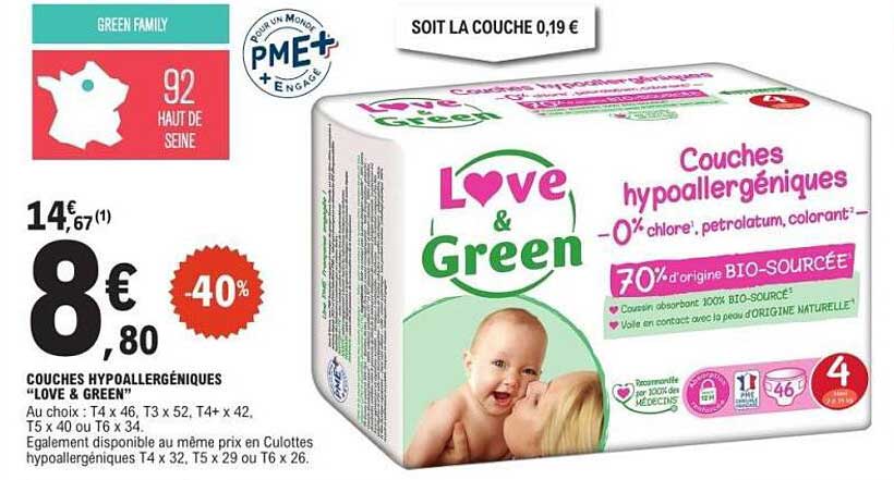 Couches hypoallergéniques "LOVE & GREEN"