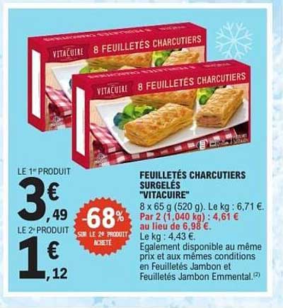 FEUILLETÉS CHARCUTIERS SURGELÉS "VITACUIRE"