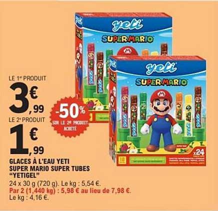 GLACÉS À L’EAU YETI SUPER MARIO SUPER TUBES “YETIGEL”